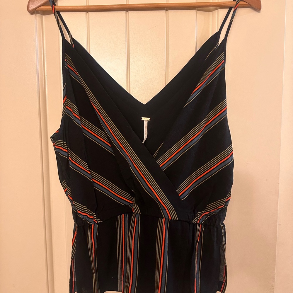 Free People Striped Black Sleeveless Top